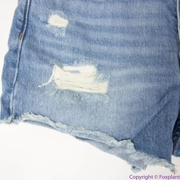 NEW Madewell Relaxed Denim Shorts in Homecrest Wash: Ripped Edition, 25‎